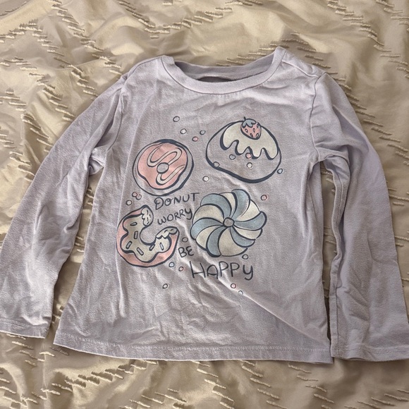 Carter's Other - Kids Long Sleeve Donut Graphic Tee - Lavendar